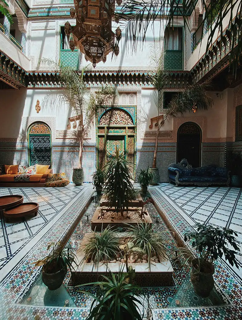 Marrakech riad lobby